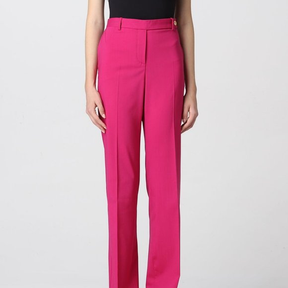 NWT S 4 Italian Handmade MOTEL Trouser Pant Fuchsia Pink Bootcut Relaxed leg Re - Picture 2 of 10
